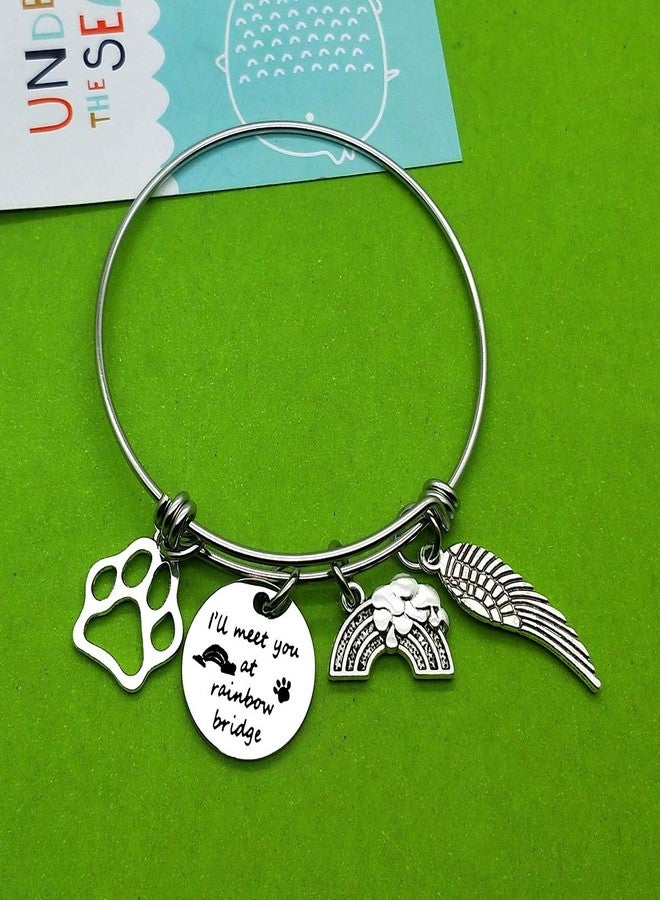 Baipilu Pet Memorial Gifts Engraved Bracelet I’ll Meet You at Rainbow Bridge Bracelet Loss of Pet Bracelet Dog Sympathy Gifts Dog Memorial Jewelry Pet Loss Gift Pet Sympathy Gift - Image 4